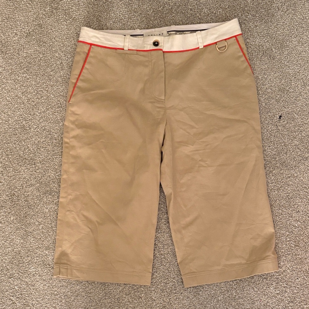 Celine Beige and White Shorts